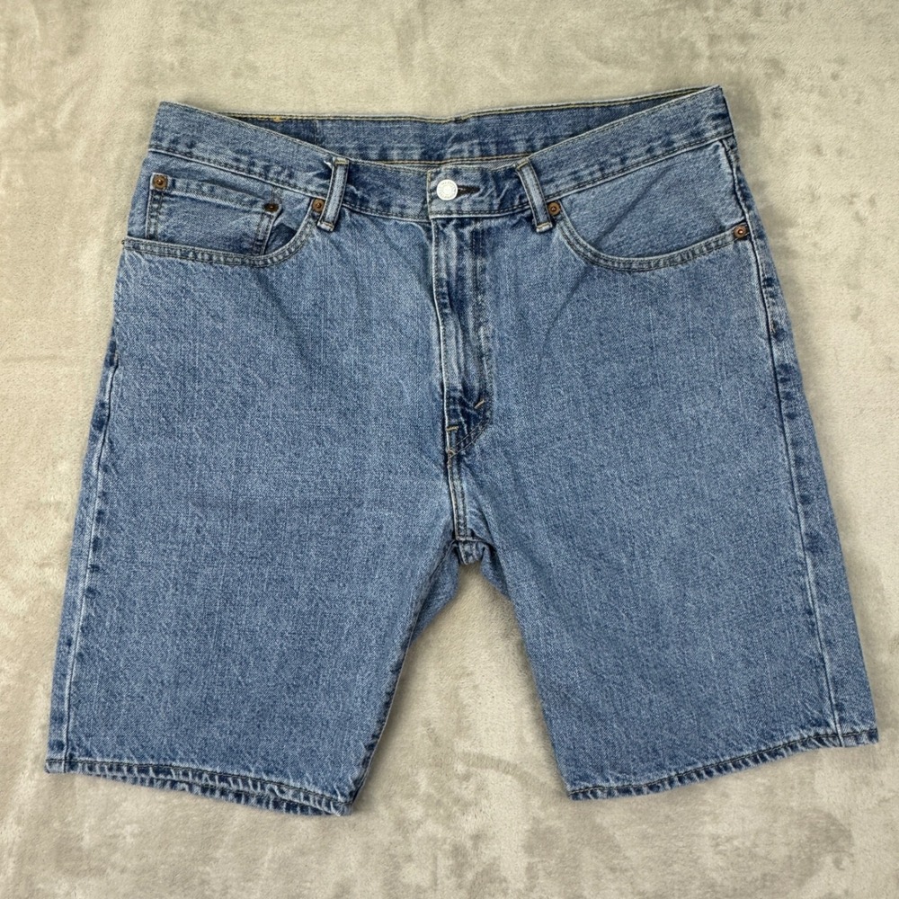 Levi 505 Shorts Jorts Mens 36x21 Blue Denim Baggy Loose 10" Y2k Skater